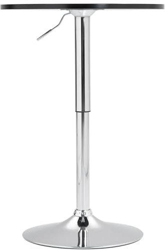 CLP Stehtisch Lamoni höhenverstellbar drehbar mit Metallgestell I Bistrotisch für Bar & Events I Tischplatte Ø 60 cm I Ideal mit Hussen & Deko, Farbe:schwarz, Form:rund