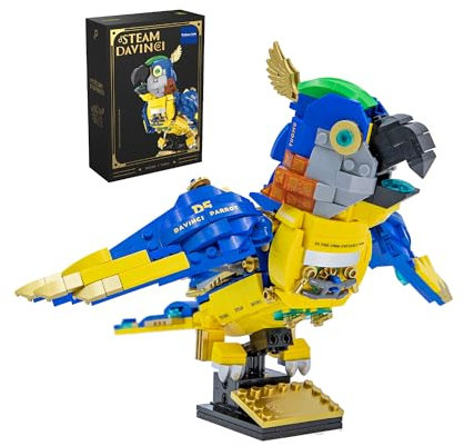 TAIKONLAB Lot de 490 blocs de construction Steampunk en forme d'ara, modèle créatif de perroquet MOC comme décoration de pièce de collection, briques de qualité compatibles avec les grandes marques