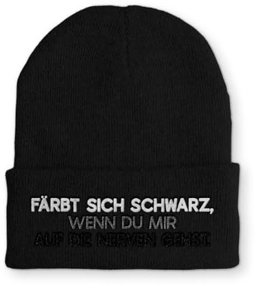 tshirtladen Färbt Sich schwarz, wenn du Mir auf die Nerven gehst. Wintermütze lustige Mütze Beanie mit Spruch