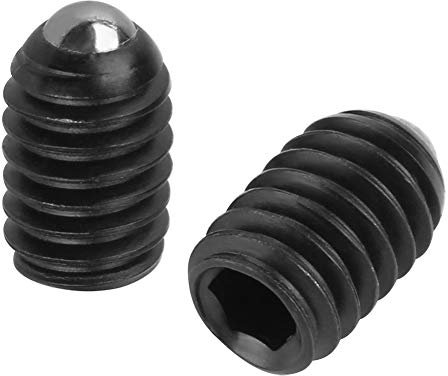 Juego de 10 tornillos de fijación de zócalo M4, tornillos de punta de bola de resorte de zócalo hexagonal de acero al carbono, juego de émbolos de resorte de bola de acero al (M4*8(10PCS))