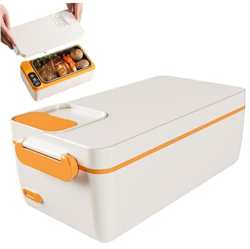 Electric Lunch Box, Self Heating Lunch Box 1L Large Capacity Electric Lunch Box with Stainless Steel Container Rechargeable Lunch Box with 3200mAh Battery Heated Lunch Box for Students Travel