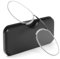 MMOWW Lesebrille mit Universal Kompaktetui für Damen und Herren, Ultraleichtes Monokel Lesehilfe Mini Nasenclip Drahtwicklung ohne Rahmen (Schwarz, +2.0)