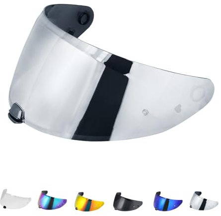 Motorradhelm Visier für i70 i10 HJ-31,Helmvisier Motorrad Windschutz Helm Objektiv Visier Vollgesichts,Helmvisiere Zubehör Ersatz(Silber)
