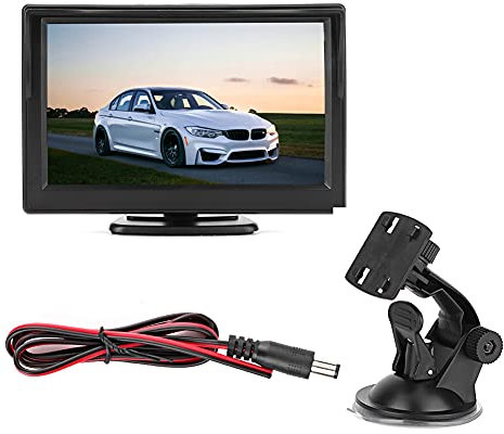 Brilluxa 5-Zoll-Auto-HD-TFT-LCD-Monitor, 2-Kanal-AV-Eingang, Video-Player für Rückwärtsfahrt, TFT-LCD-Auto-Farb-Rückfahrmonitor, Bildschirm für Park-Rückfahrkamera (No Camera)
