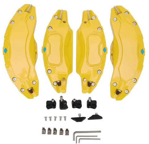 Caliper Covers 4 Pcs 19in 20in Wheel Hub Caliper Covers Aluminium Alloy Brake Caliper Cover Brake Caliper Protector Cover for Y (Yellow)