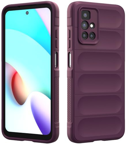 RIIMUHIR Coque en Silicone Compatible avec Redmi 10, Étui Protection Antichoc, Housse avec Protege de Camera, Doublure Douce en Tissu Microfibre Protection Complète (Violet Foncé)