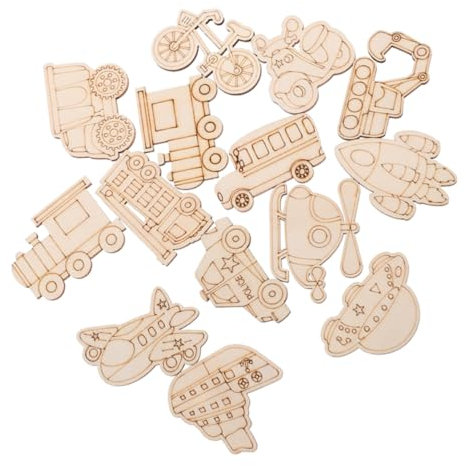Holibanna 25 Stück Holzspäne Unbemalte Holzscheiben Holzzug Ausschnitte Holzscheiben Ausschnitte Holzausschnitte Zum Bemalen Holzfahrzeug Ausschnitte Holzscheiben Unbemalte