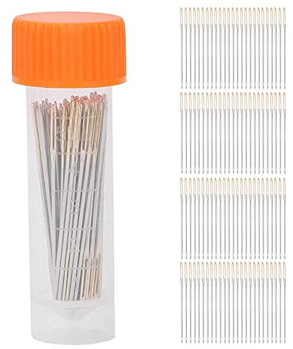 KooingTech Nähnadeln Set, 100 Stück Sticknadeln, Edelstahl Nadeln Nähen mit Aufbewahrungsbox für Hand Nähen Handwerk（39mm）