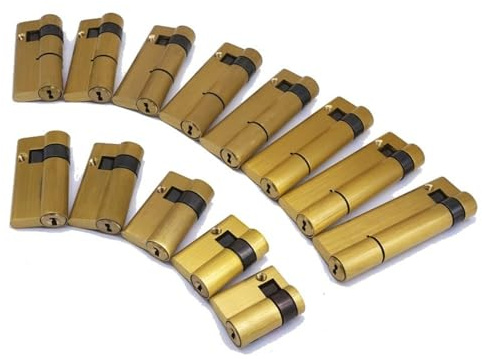 MAYANGYANG SchließZylinder 1 Stück Fingerabdruck Smart Lock-Zylinder, Kupfermaterial, C-Klasse-Schloss, mit 3Keys, hochsicherer einseitiger Halbschlosszylinder Zylinderschloss(50)