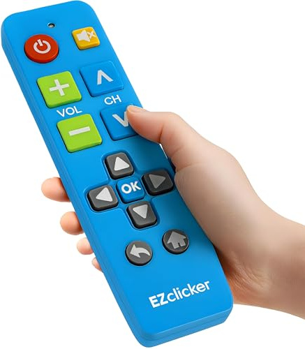EZclicker Samsung TV-Fernbedienung, große Tasten, Universal-TV-Fernbedienung nur für alle Samsung, vereinfacht und einfach zu bedienen (2 x AAA-Batterien Nicht im Lieferumfang enthalten) (blau)