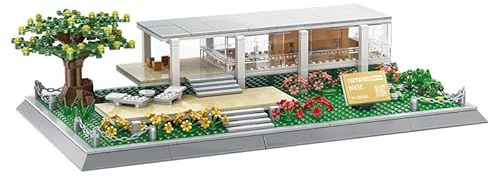 WANGE Architekturmodell zum Bauen mit Bausteinen. Farnsworth House, USA.