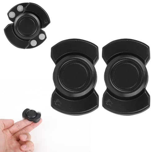 Penitue 2pcs 3-in-1 Fidget Toy Spinner for Adults, Quiet Metal Fingertip Toys Magnetic Clicker with High-Speed Rotation for Teen Boys Office Desk Cool Gadget Gift (Black)