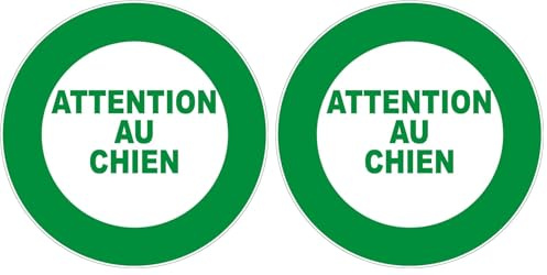 Panneau Attention au chien - Rigide Ø180mm - 4040028 (Lot de 2)