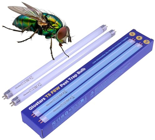 Glostars T5 F8W BL Tubi di Ricambio UV per Insetticida Elettrico, Tubo Fluorescente 30 cm Blacklight per Zanzariera/Acchiappamosche 8/16W – Confezione da 2