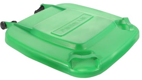 Plastic Trash Can Lid, 15.35 Inch 50L Replacement Cover, Green | Weather Resistant Outdoor Bin Cap, Smooth Burr-Free Surface, Easy Installation, for Wheelie Bins and Garbage Cans