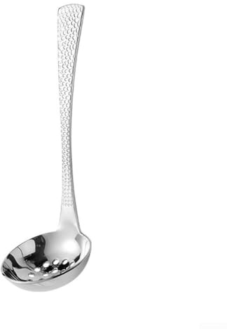 Cucchiaio da minestra in metallo di alta qualità, con manico ruvido, per miso brodo, cereali, utensili da cucina, 20 cm, argento (cucchiaio B)