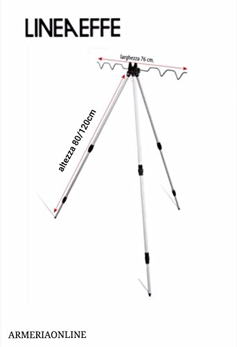 Lineaeffe Tripode da Pesca surfcasting reggicanne Bastone Porta canne treppiede (3 sezioni)