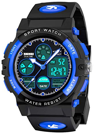 Hikidye Multifunctional Sports Watch for Kids, Waterproof Watch with Alarm Clock LED Backlight Calendar, Birthday Gifts & Toys for 3+ Year Old Boys Girls