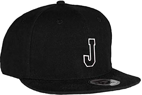 MFAZ Morefaz Ltd Kids Adult Size Hats Snapback Flat Peak Hat Boy Girl Casual Baseball Cap A-Z Alphabet (J, Kids 4-14 Years)