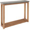 BUTLERS Konsolentisch mit Betonplatte (85 x 20 cm) -Concrete- Deko Tisch Holz in Naturfarbe | Indoor Outdoor Wetterfest Möbel für Flur, Balkon, Küche, Terrasse, Garten