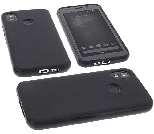 foto-kontor Hülle kompatibel mit CAT S52 Tasche Gummi TPU Schutz Handytasche schwarz