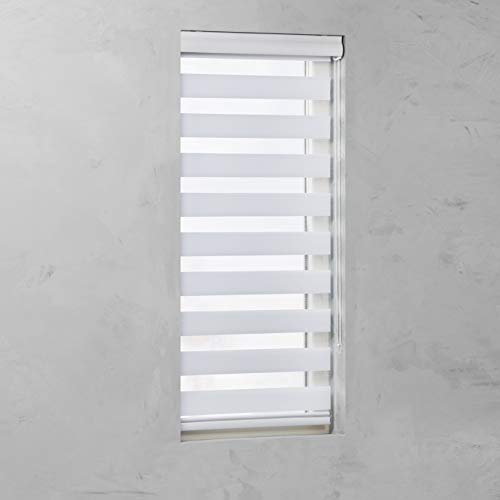 JalousieCrew Doppelrollo mit Kassette Farbe weiß - Breite 40 bis 220 cm Länge 130 cm, 175 cm und 240 cm - Duo - Rollo (90 x 240 cm)