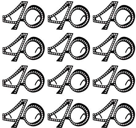 Carnavalife 12er Pack Kostüm Brille für Geburtstag, 40. Jahrestag, Geburtstag und Kostümparty.