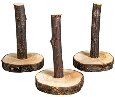 Rayher 65368505 Deko Holzständer natur, 4,5-5,5 cm ø, 8 cm, Bund 3 Stück, Normal