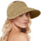 Sombreros de sol de ala ancha para mujer, enrollables, plegables, de paja con visera de golf, Marrón (Brown Mix), Talla única