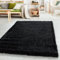 HomebyHome Shaggy Teppich Läufer Flur 80x250 cm - 50 mm Florhöhe Hochflor Wohnzimmerteppich Schwarz Extra Weich und Flauschig - Bettvorleger Teppiche für Schlafzimmer - Waschbarer Küchenläufer