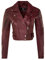 Infinity Leather Giacca Corta Bordeaux da Donna in VERA PELLE da Motociclista Chic Gotica 5XL