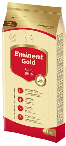 Eminent Gold Adult (1x 15 kg)| Glutenfreies Hundefutter | Super Premium Trockenfutter für Erwachsene Hunde Kleiner und mittlerer Rassen