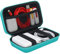 BOVKE Travel Cable Organizer Hard Protective Case Electronics Accessories Organizer Portable Travel Gadget Bag for MacBook Charger, Cable, Charger Adapter, USB Flash Drive, SD Card, Turquoise