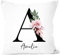 SpecialMe® Kissen-Bezug Monogramm Initiale personalisierbarer Anfangsbuchstabe und Name Kissen-Hülle mit Namen Baumwolle personalisierte Geschenke Dekokissen weiß 40cm x 40cm