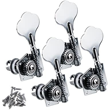 WNWN Chrome 4L Für Linkshänder Bassgitarre Vintage Open Bass Gitarre Tuning Pegs Maschinenköpfe Tuner Mechaniken Knöpfe