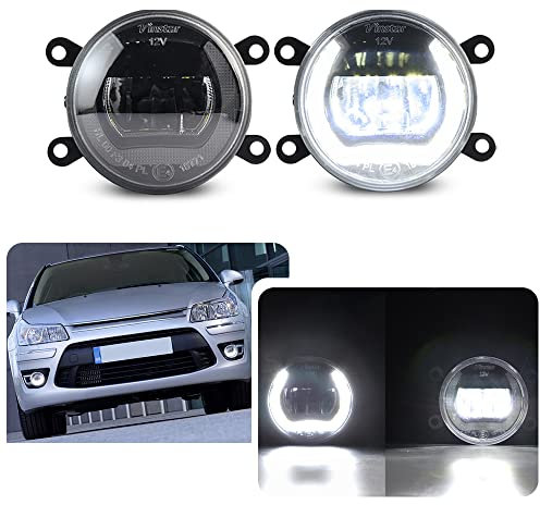njssjd LED Tagfahrlicht Nebelscheinwerfer für C'itroen C4 C-Crosser 6000K Weiß DRL Fernscheinwerfer