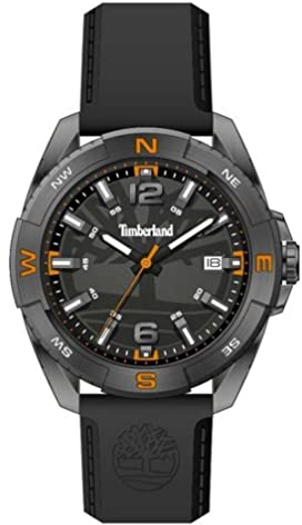 Timberland Herren Armbanduhr Millinocket in der Farbe Schwarz mit Silikonarmband, Gehäusedurchmesser: 44 mm, TDWGN2202104