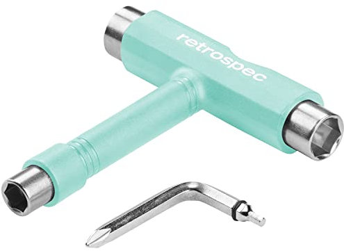 Retrospec Upkeep All-in-One Multifunktions-Skate-Werkzeug mit 2-in-1-Inbusschlüssel und Kreuzschlitzschraubendreher zum Einstellen und Festziehen von Skateboard/Longboard-Rädern, Trucks und Kingpins,