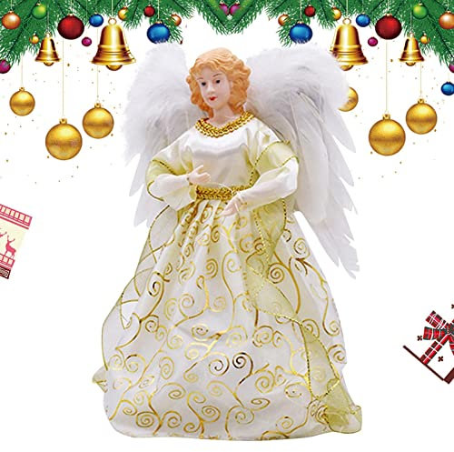 PURBLE Engel Figur Baum Topper, Leuchtende Engel Weihnachtsbaum Toppers, Weihnachtsengel Baumspitze Urlaub Ornament Dekorationen