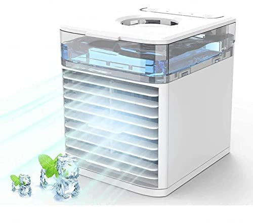 Alacritua Mini Climatiseur Rechargeable à Eau - Refroidit, Humidifie Ventilateur Clim - Protection Environnementale Mini Climatiseur - pour La Maison Et Le Bureau