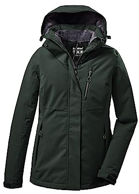 killtec Damen Funktionsjacke/Winterjacke mit abzippbarer Kapuze KOW 140 WMN JCKT, dunkelgrün, 40, 37411-000