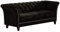 S-Style Möbel Noah Sofa 3-Sitzer Chesterfield-Sofa für Wohnzimmer Lounge Couch mit Holzfüßen Möbel Freistehende Polster Sofas & Couches Couchgarnitur Schwarz 222 x 82 x 79