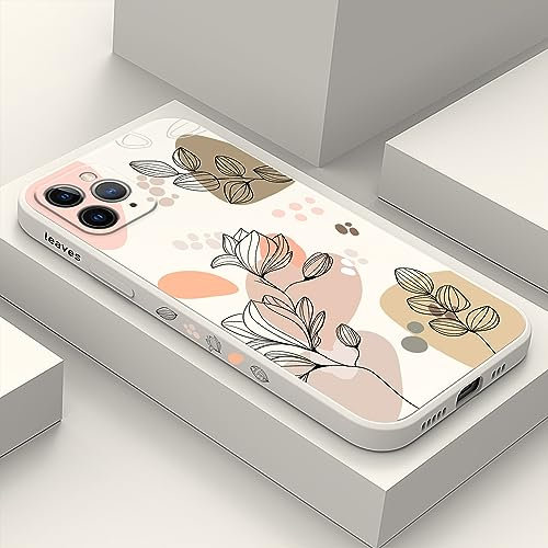 LEECG für iphone 11 Pro Max Hülle Seite kreatives Design Drucke Schlanke Weiche Schützende Handyhülle iphone 11 Pro Max 6,5 Zoll-Morandi Weiß