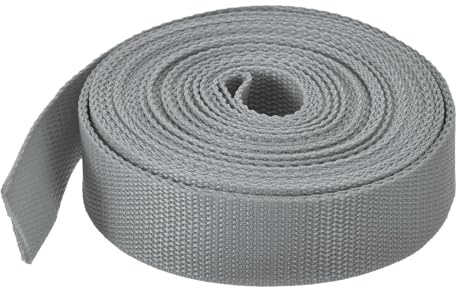 QUARKZMAN Leichtes PP-Gurtband 9.1 m x 20mm Spanngurt Gurtband Polypropylen Grau für Schneiden Nähen Outdoor Gepäck Rucksäcke Frachtgurte DIY Ladungssicherung
