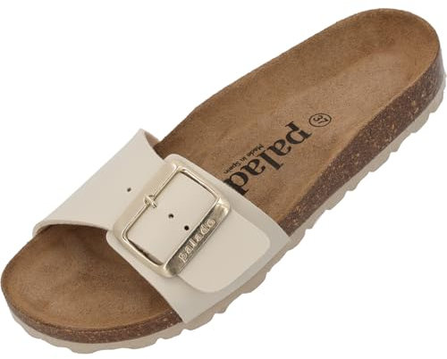 Palado Pantoletten Damen Malta EGS Matt – bequeme Sandalen Made in Spain - Hausschuhe mit dämpfendem Kork-Fußbett - modische Sommerschuhe Beige UK9 - EU42