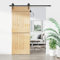 Baziroo Schiebetür mit Beschlag Schwarz 80x3,6x210 cm Massives Kiefernholz und Stahl Wohnzimmertuer Zimmertüren Scheunentor Holztuer Innentüren Wooden Door Sliding Door Schibetür