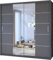 FURNITUREWAVE Eden Stylish Sliding Wardrobe Modern Storage Solution for Your Bedroom (Grey, 120cm)
