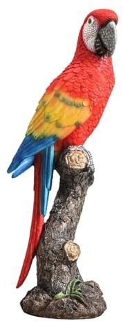 Colcolo Papagei Figur Garten Statue Urlaub Geschenk Souvenir Handwerk Tier Skulptur Desktop Dekoration für Schreibtisch Balkon Wohnzimmer