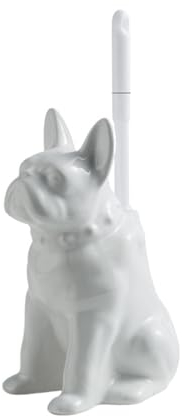 Creative Shapi Dog Shape Toilet Brush Luxury Ceramics Bathroom Cleaning Brush Cleaning Products for Toilet Decoration Accessorie(Color:A)