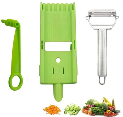 2 in 1 Shredder and Slicer, Multi Potato Peeler, 2 in 1 Multifunctional Fruit Peeler, Non-Slip Multi Peeler Set Tool, Vegetable Cutter Durable Kitchen Slicer for Vegetable (Set of 3)